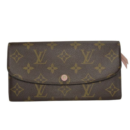 Louis Vuitton Long Wallet Portefeuille Emilie M61289 Monogram Brown Rose