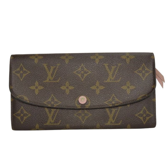 Louis Vuitton Long Wallet Portefeuille Emilie M61289 Monogram Brown Rose