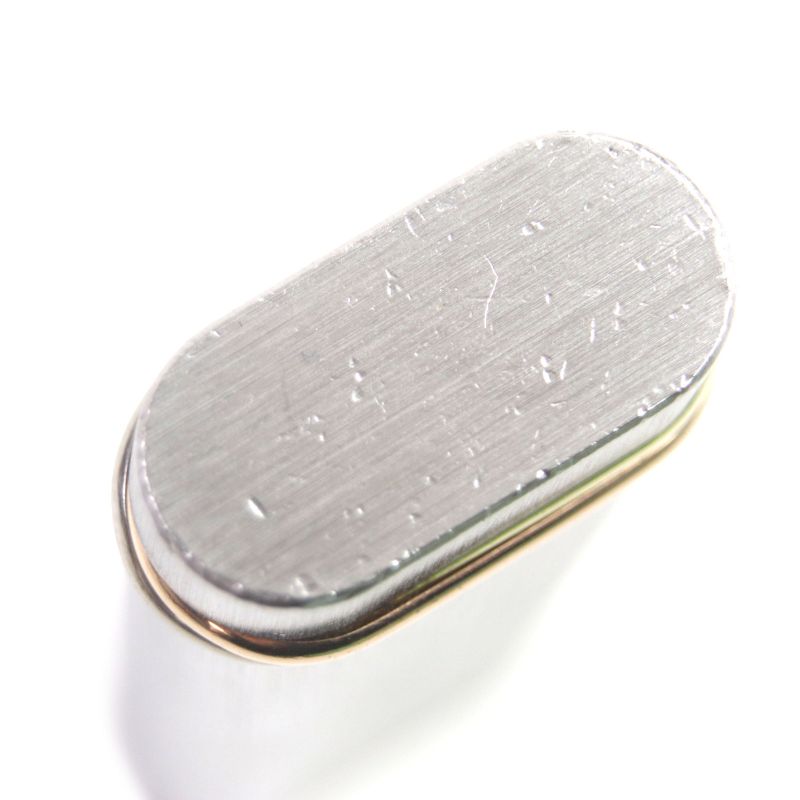  Cartier Trinity Oval Hairline Short Roller Gas Lighter Silver