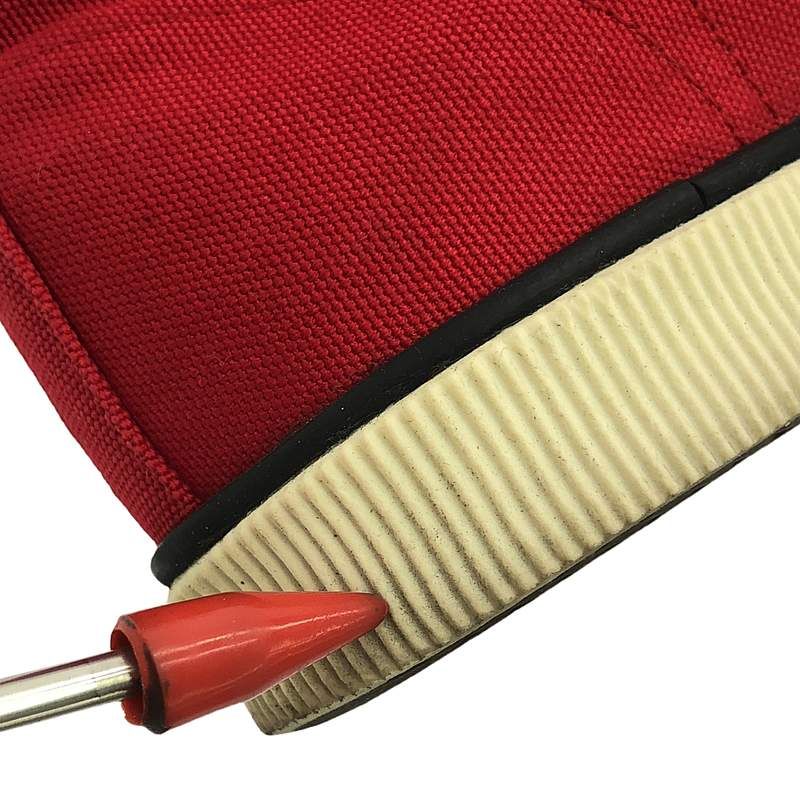 Celine - Blank Lace-up Canvas Sneakers - 37 - Red White - Women's