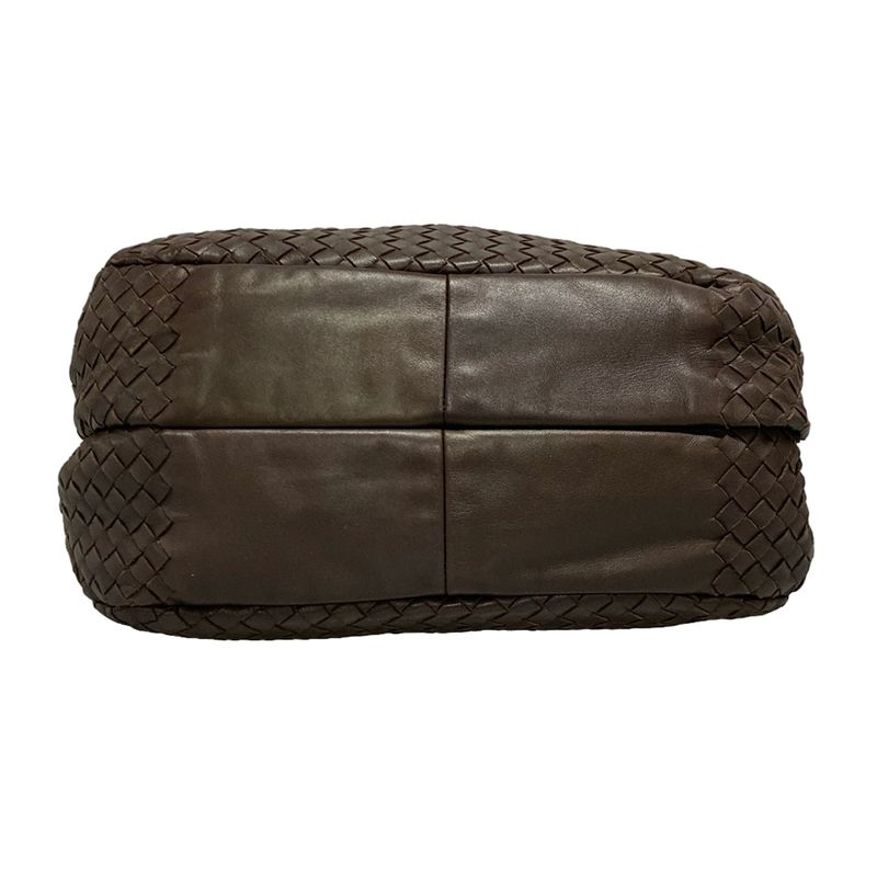 Bottega Veneta Intrecciato Tote Bag 125787 Dark Brown Leather