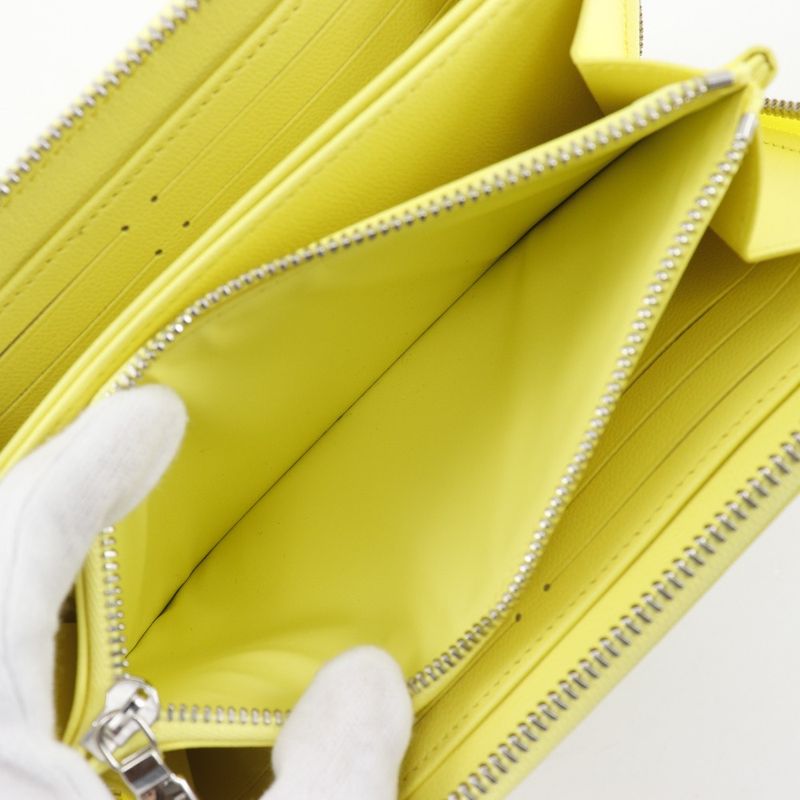 Louis Vuitton Zippy Wallet Coussin M83104 Lambskin Smiley Yellow Ladies Long