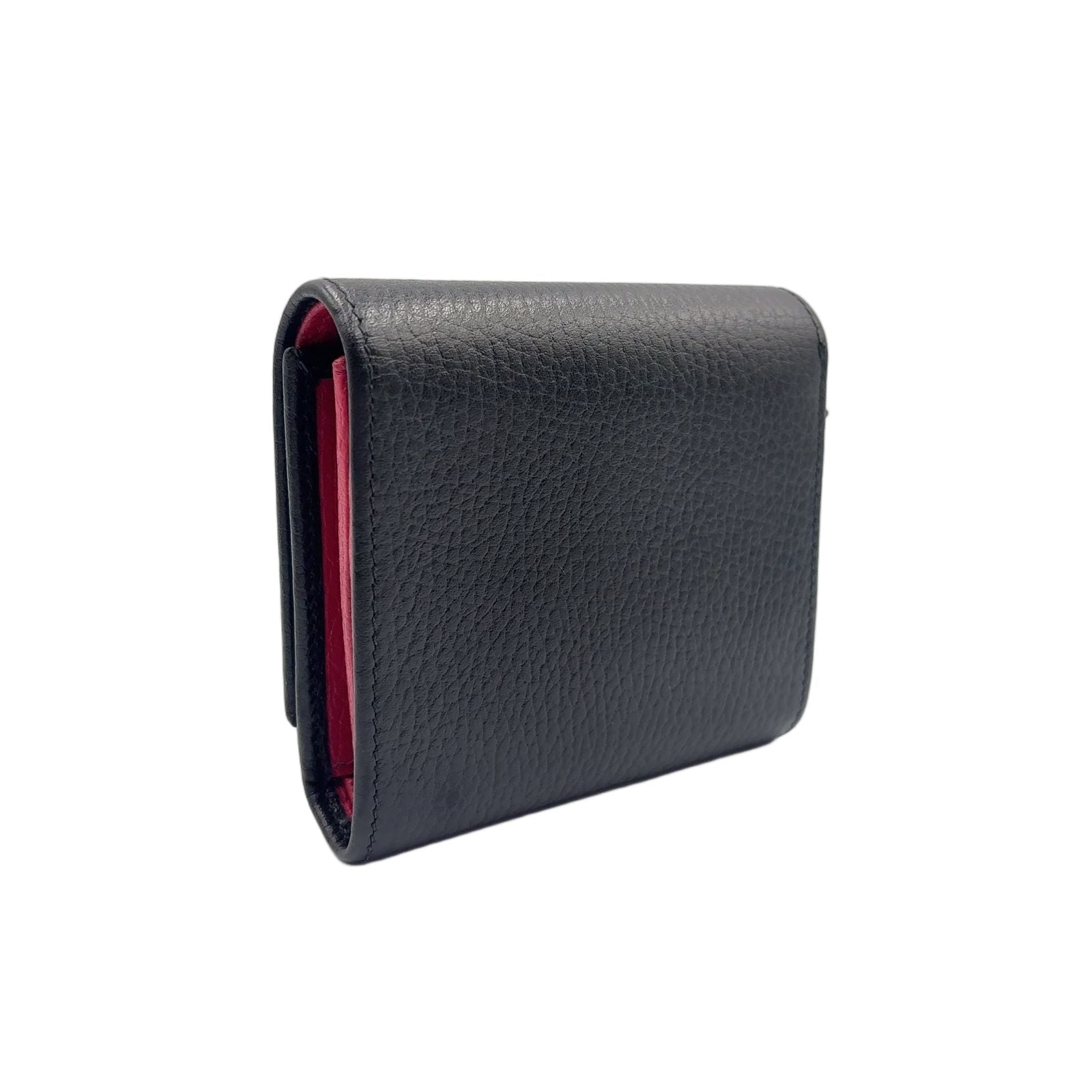 Gucci New Arrivals GG Marmot Leather Black Bordeaux Bifold Wallet Gold — view 2