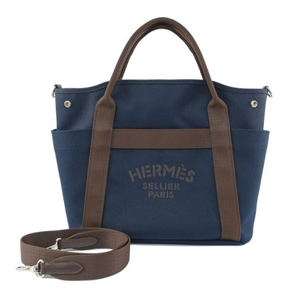 Hermes Sac Depan Sage Groom 2-Way Crossbody Bag Tote Canvas
