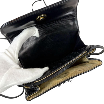 Bottega Veneta Mini Shoulder Bag Tassel Fringe Intrecciato Leather Black