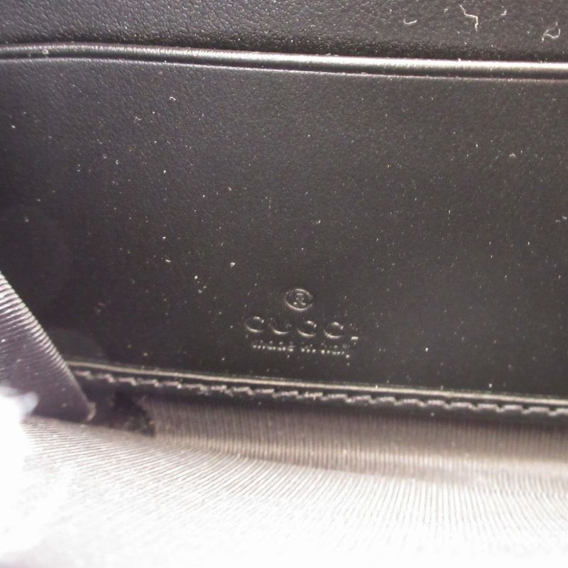 Gucci 625558 Double G GG Embossed Black Round Zipper Long Wallet 1632 Gucci