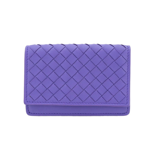 Bottega Veneta Intrecciato Card Case Leather Purple