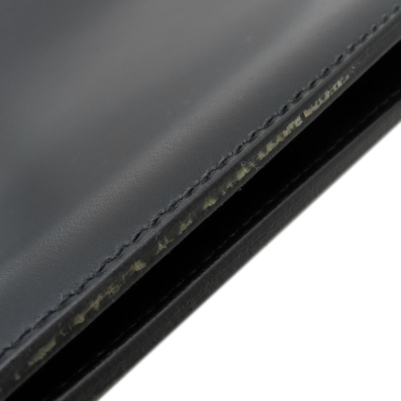 Hermes Clutch Bag Document Case Box Calf Black Gold Hardware Black Document