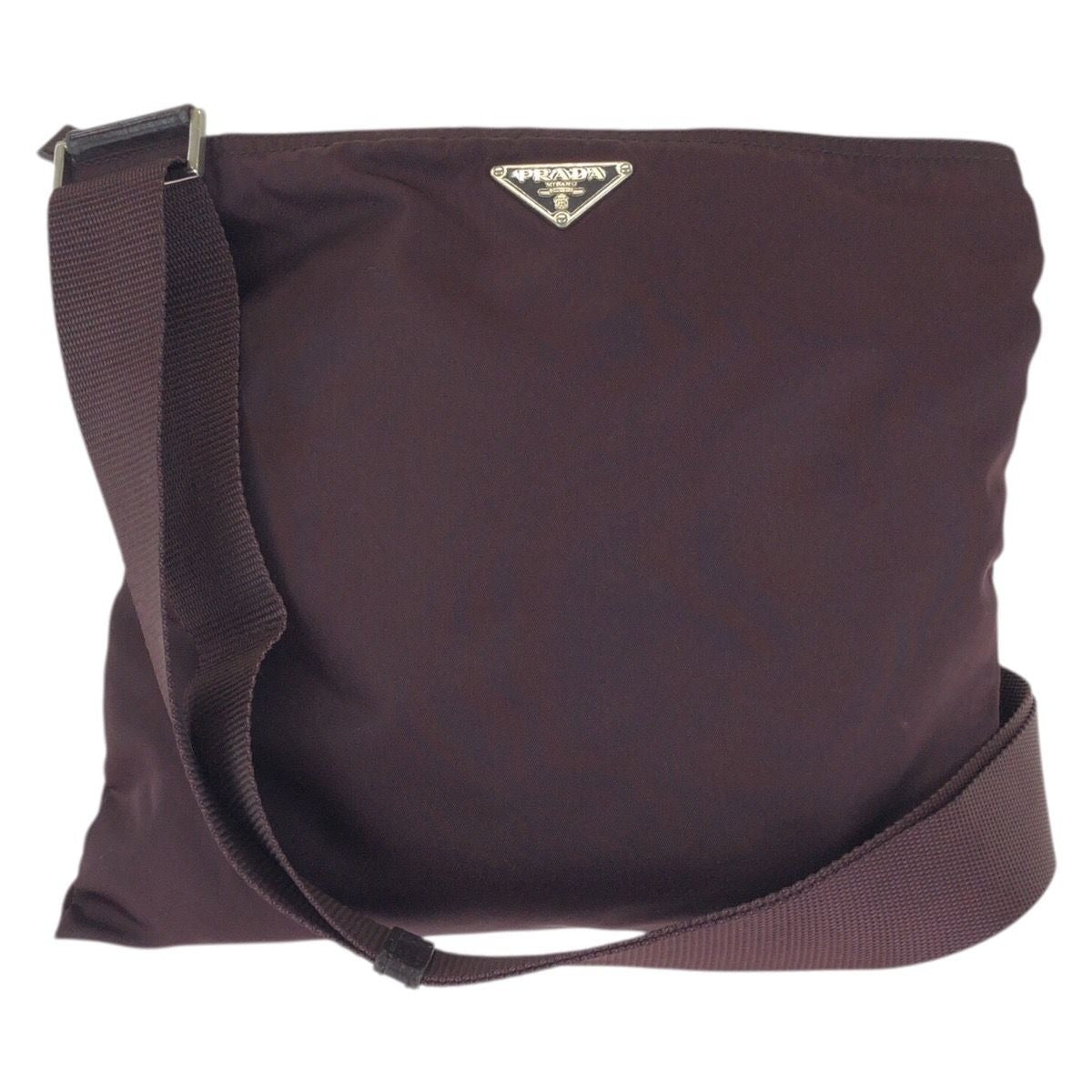 Prada Tessuto Wine Red Orange Silver Nylon Shoulder Bag