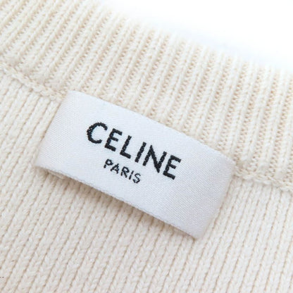 Celine 3za4145i Cotton Shoulder Button Striped Crewneck Long Sleeve Marine Knit