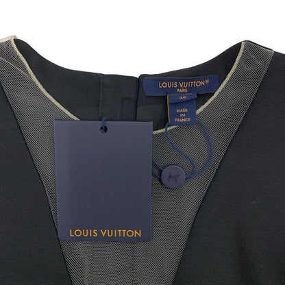 Louis Vuitton Fin Flounce Mikado Dress Sleeveless Nylon Black