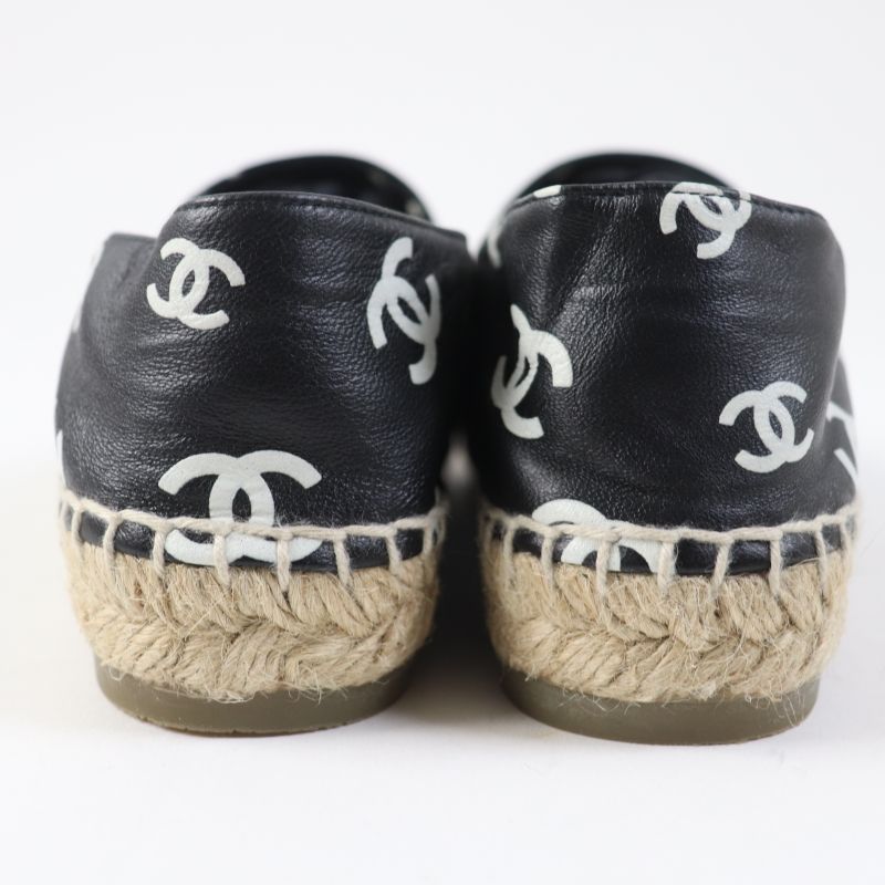 CHANEL 22S G38628 Coco Mark Pattern Espadrilles / Slip-on / Leather Shoes