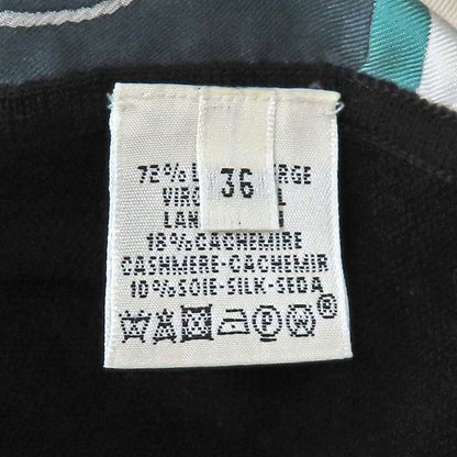 Hermes One Piece Twill Lane No-sleeve 36 Wool Cashmere Silk Black