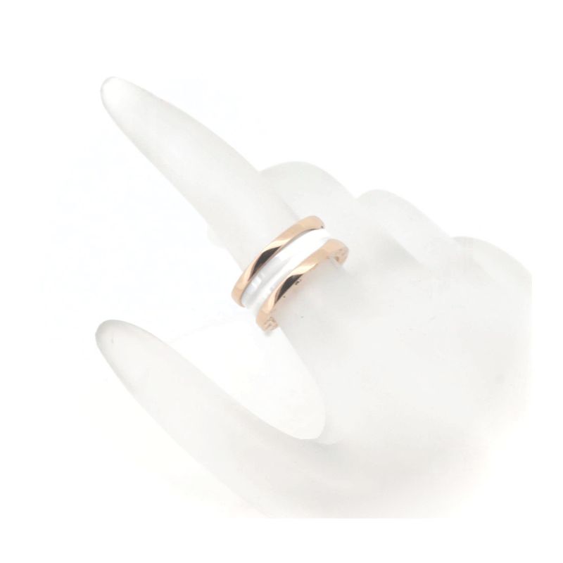 Bulgari Bee Zero One Ceramic Size 10 White 18K Pink Gold (18k Pink Gold)