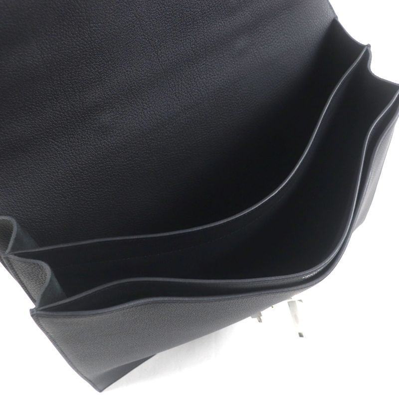 Hermes Sac A Depeches 38 Togo Silver Hardware Leather Briefcase Black With K