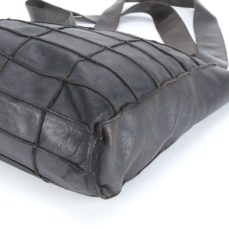 Chanel Chocobar Lambskin Leather Shoulder Bag Shoulder One Shoulder Tote Black