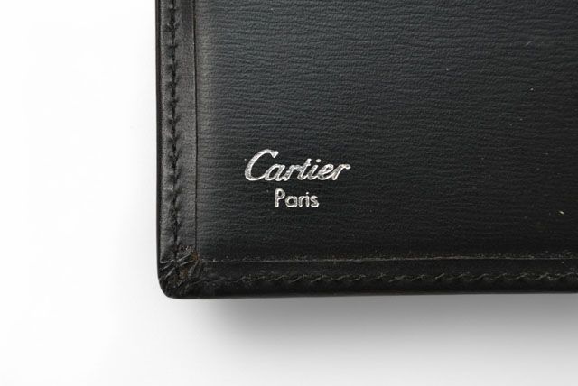 Cartier Wallet Men's Bifold Cartier Fold Wallet Leather Pasha De Cartier Black