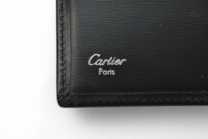 Cartier Wallet Men's Bifold Cartier Fold Wallet Leather Pasha De Cartier Black