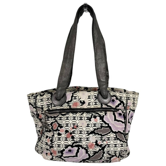 Chanel Shoulder Bag Logo CC All Over Pattern Leather Canvas Multicolor