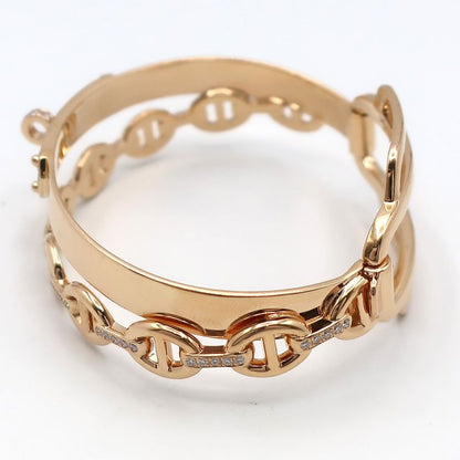 Hermes Chaine D'ancre Kelly Double Tour Bracelet Bangle SH 18K Pink