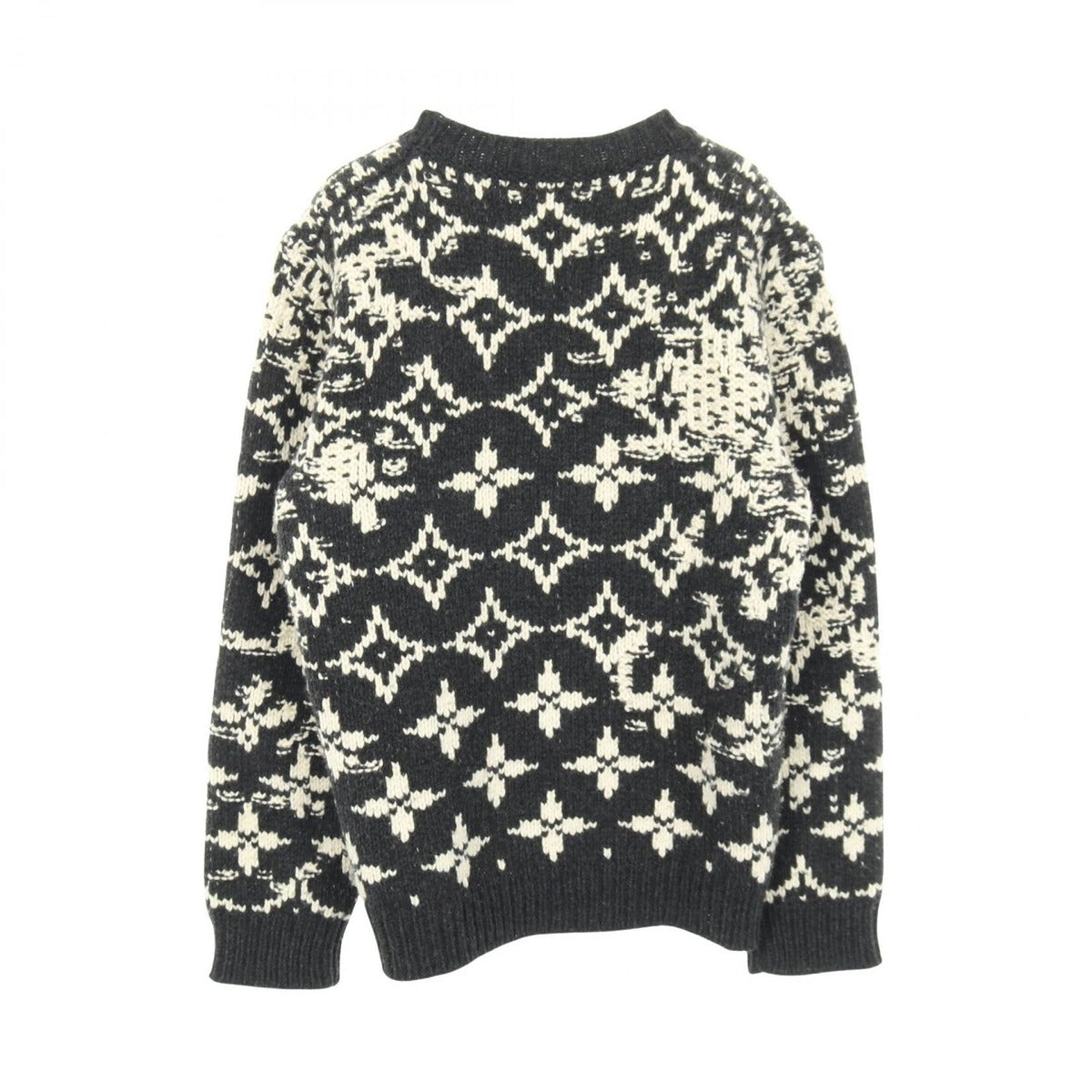 Louis Vuitton Knit Distorted Monogram Tpa Wool Sweater Gray White — view 2