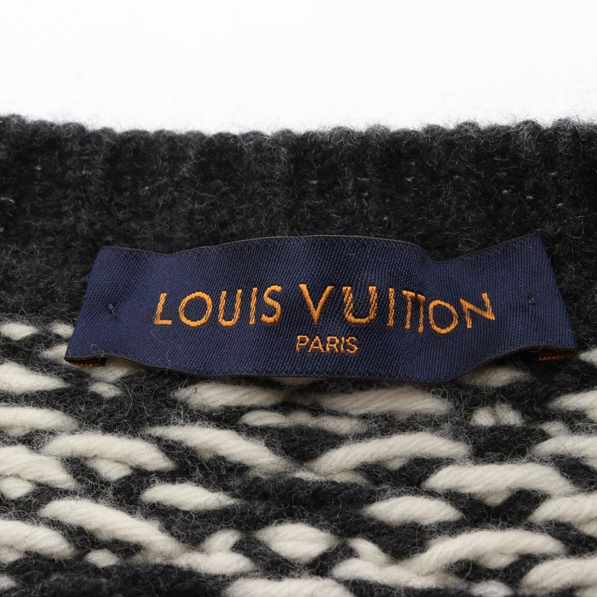 Louis Vuitton Knit Distorted Monogram Tpa Wool Sweater Gray White — view 3