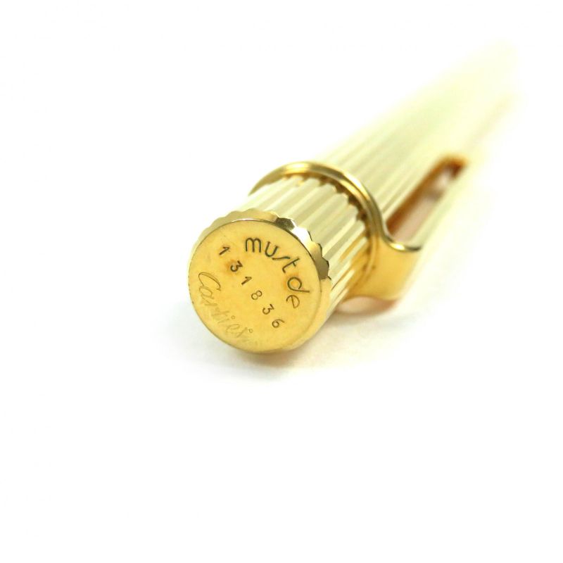 Cartier Must De Cartier Ballpoint Pen With Stripe Pattern And Logo