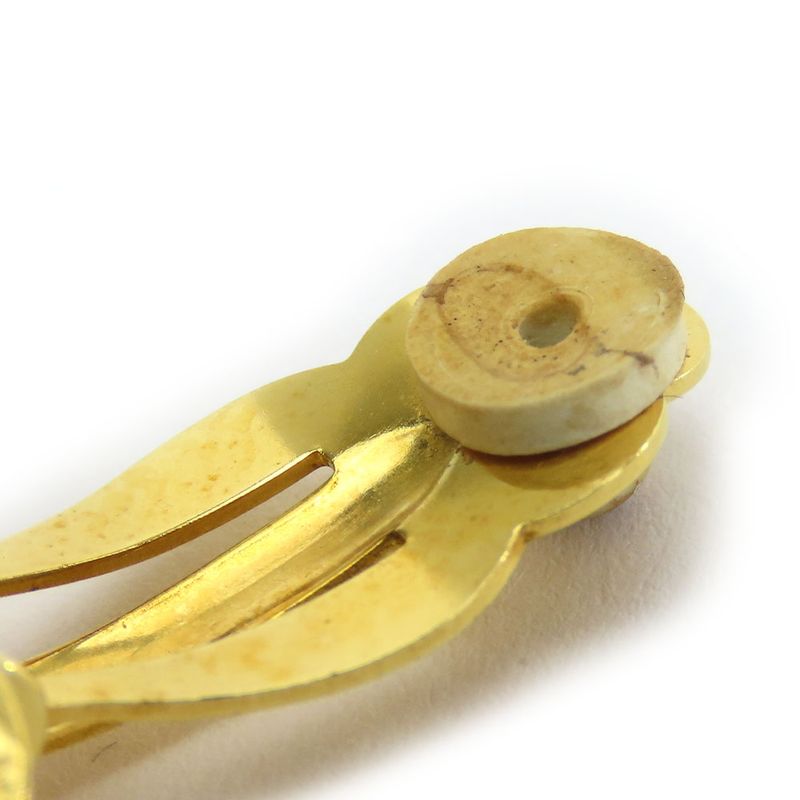 Chanel Earrings Coco Mark Metal Gold Plated Hoop Accessories Ladies Women Chanel