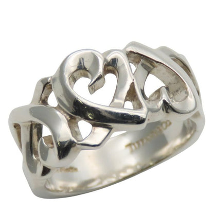 Tiffany & Co Ring Triple Rubbing Heart 925 Silver 4.9 g