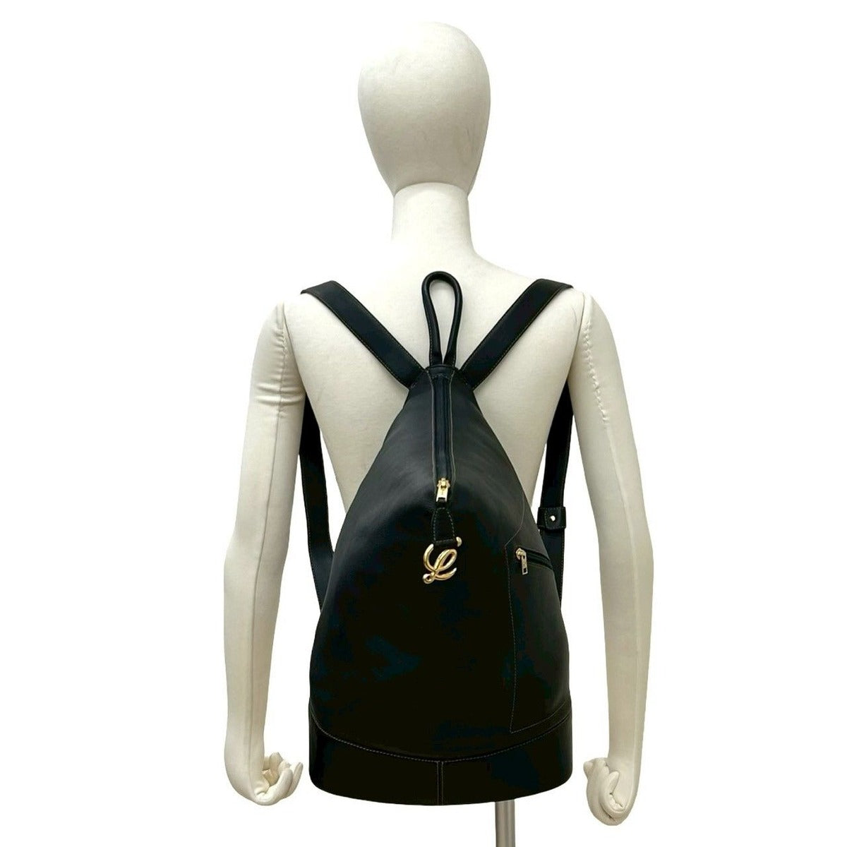 Loewe Vintage Logo Leather Sac Backpack Black — view 2