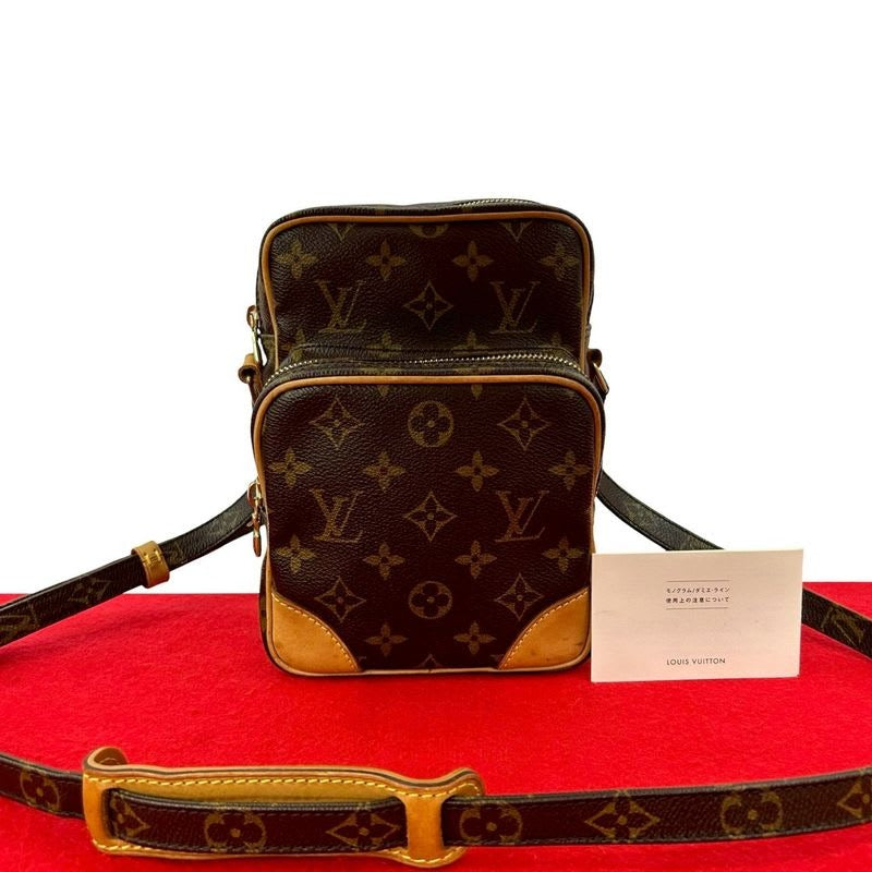 Louis Vuitton Vintage Amazon Monogram Leather Mini Shoulder Bag Pochette Brown