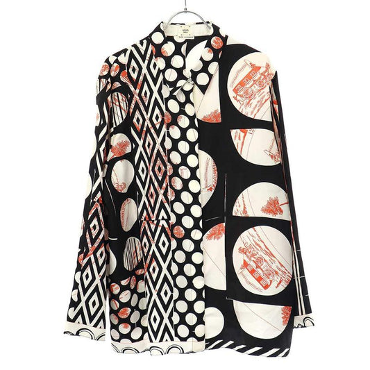 Hermes All-Over Silk Blouse Black 44