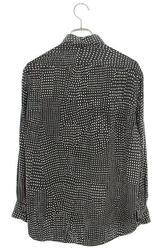 Saint Laurent Paris 646850 Y2c28 Polka Dot All Over Silk Long Sleeve Shirt Men