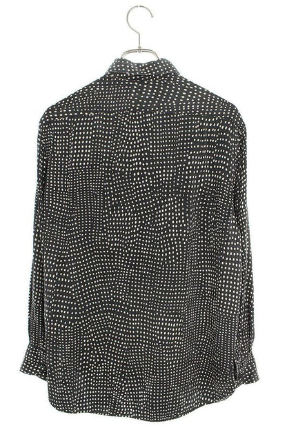 Saint Laurent Paris 646850 Y2c28 Polka Dot All Over Silk Long Sleeve Shirt Men