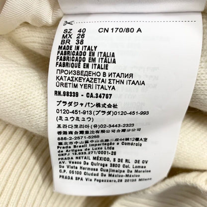 Prada Top White Black Hoodie Hoody Logo Knit Cashmere
