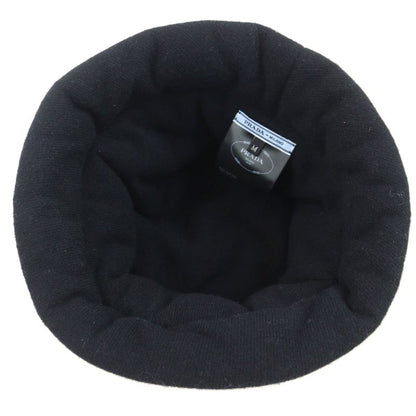 Prada 2022 1hc248 Wool Cashmere Logo Padded Knitted Bucket Hat Black White Red