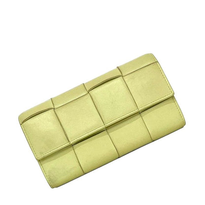 Bottega Veneta Bifold Long Wallet Light Yellow Cassette