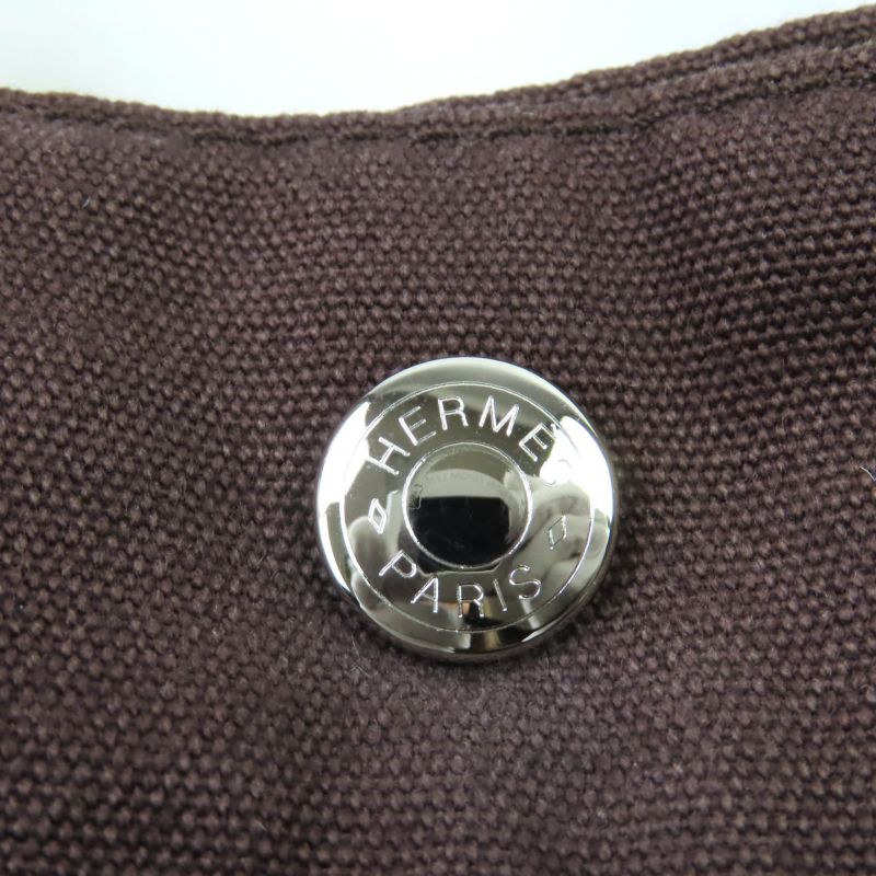 Hermes Fourre Tout MM Silver Hardware Serie Button Half Leather Use Canvas Tote
