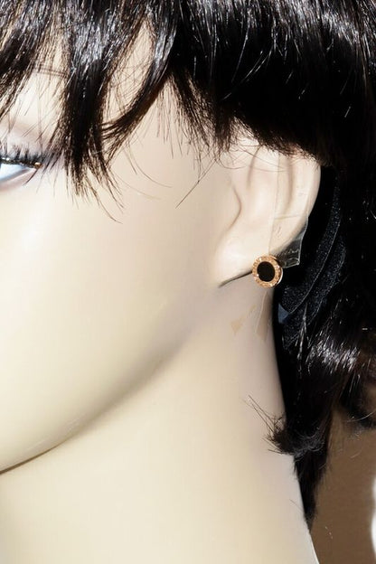 Bulgari Earrings 18K Pink Gold Onyx Bulgari Single Earrings Only One Side 354730