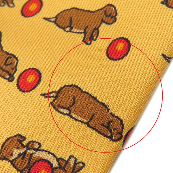 Hermes Necktie 9cm (3.54in) Silk Yellow Dog Ball All Over Animal Pattern [box