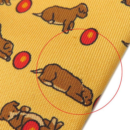 Hermes Necktie 9cm (3.54in) Silk Yellow Dog Ball All Over Animal Pattern [box