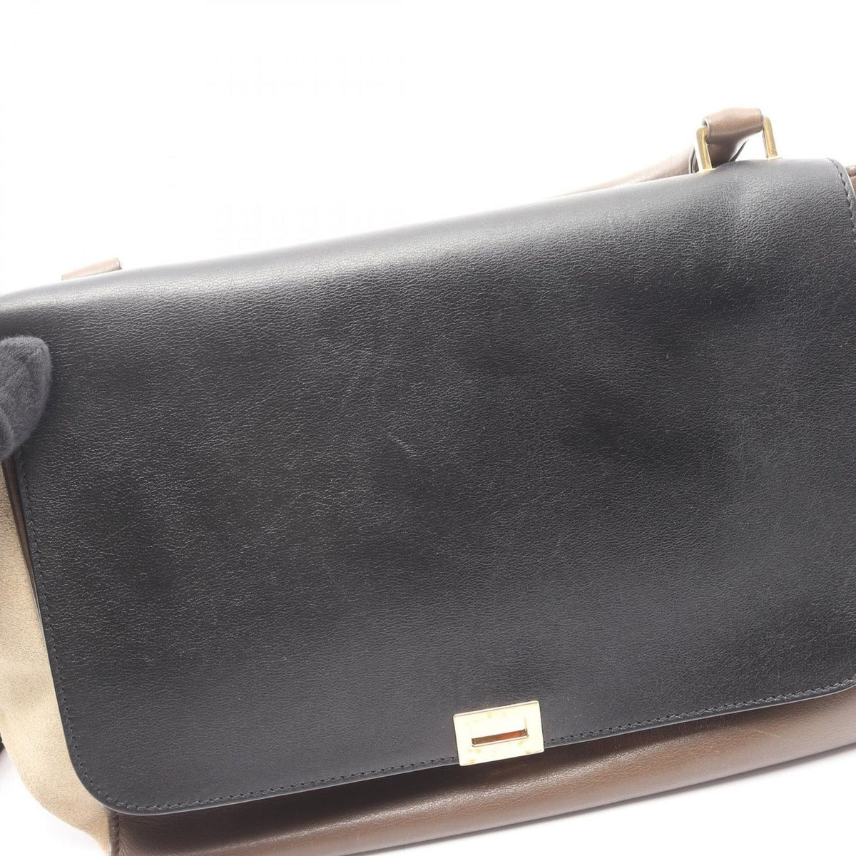 Celine Handbag Trapeze Black Beige Brown Leather — view 11