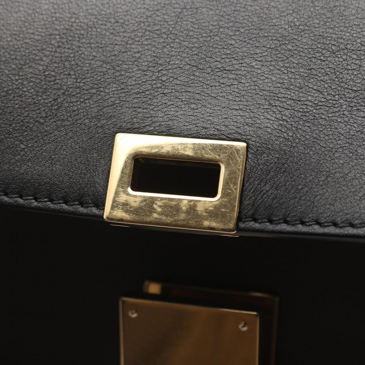 Celine Handbag Trapeze Black Beige Brown Leather — view 9