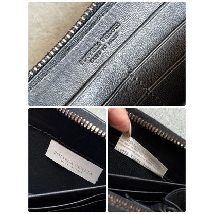 Bottega Veneta Intrecciato Round Zipper Long Wallet Embossed Leather — view 9
