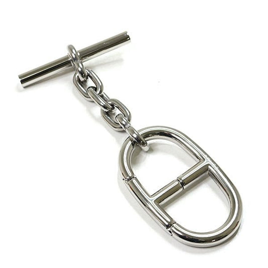 Hermes Key Holder Chaine D'ancre Metal Silvery Bag Charm Ring