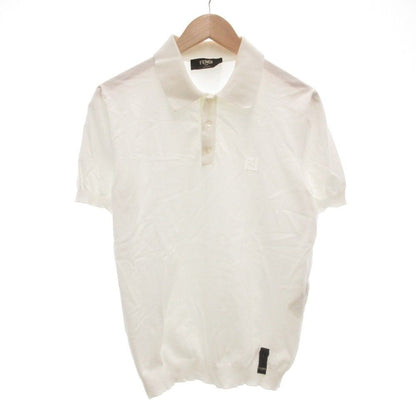 Fendi Polo Shirt Short Sleeve Punching Logo 48 White