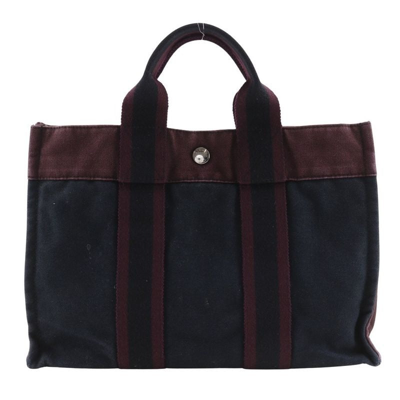 Hermes Fourre Tout PM Cotton Black Red Handbag