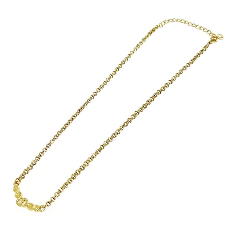 Christian Dior GP Rhinestone CD Logo Necklace Women's Gold 404730 Necklace