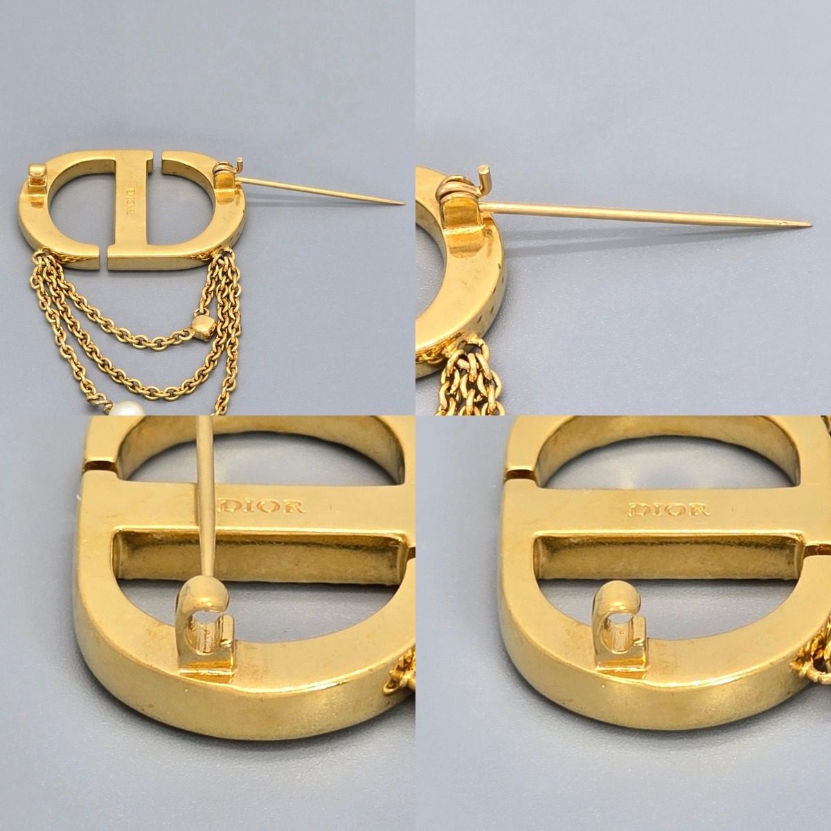 Dior Petit CD Brooch When Worn 5.5 cm Crystal Resin Pearl Gold — view 8