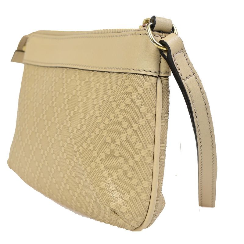 Gucci Pouch Diamante Beige Leather 67bs128